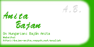anita bajan business card