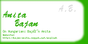 anita bajan business card